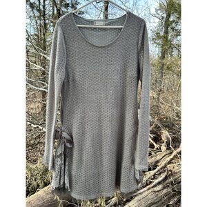 Altar'd State Gray Knit Dress Fairy Whimsygoth Floral Lace‎ Ruffles Steampunk L